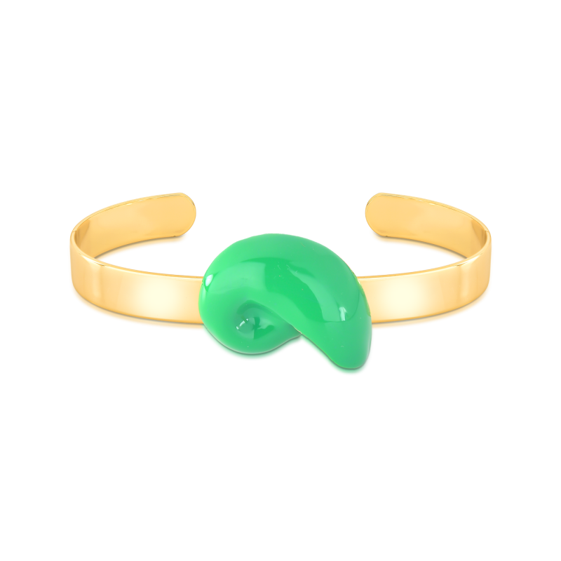 BRACELETE FINO COM CONCHA ESMALTADA