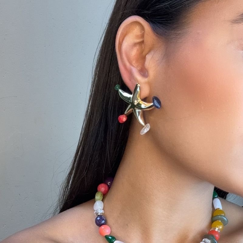 BRINCO ESTRELA COM CASCALHO NATURAL