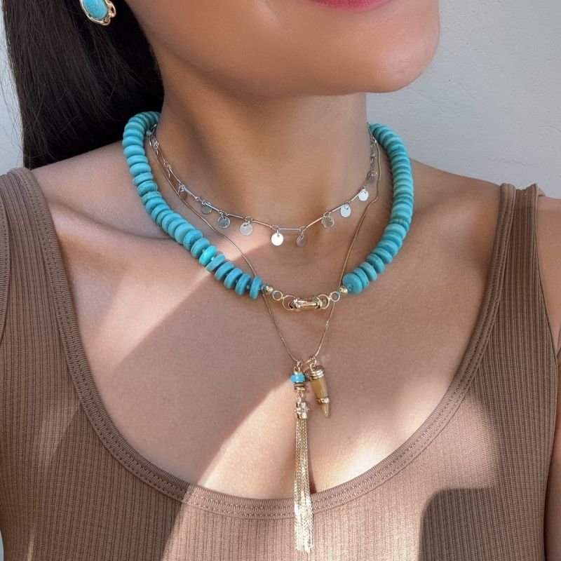 COLAR PASTILHA TURQUESA