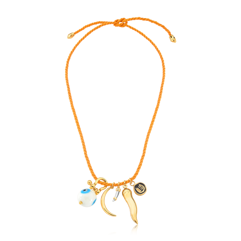 CORDÃO SÃO FRANCISCO COM PENCA DE PINGENTE DA SORTE