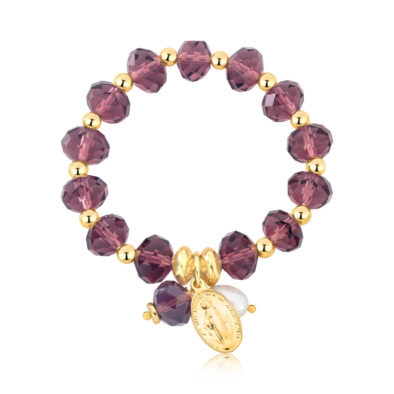 PULSEIRA CRISTAL NO SILICONE COM PINGENTES