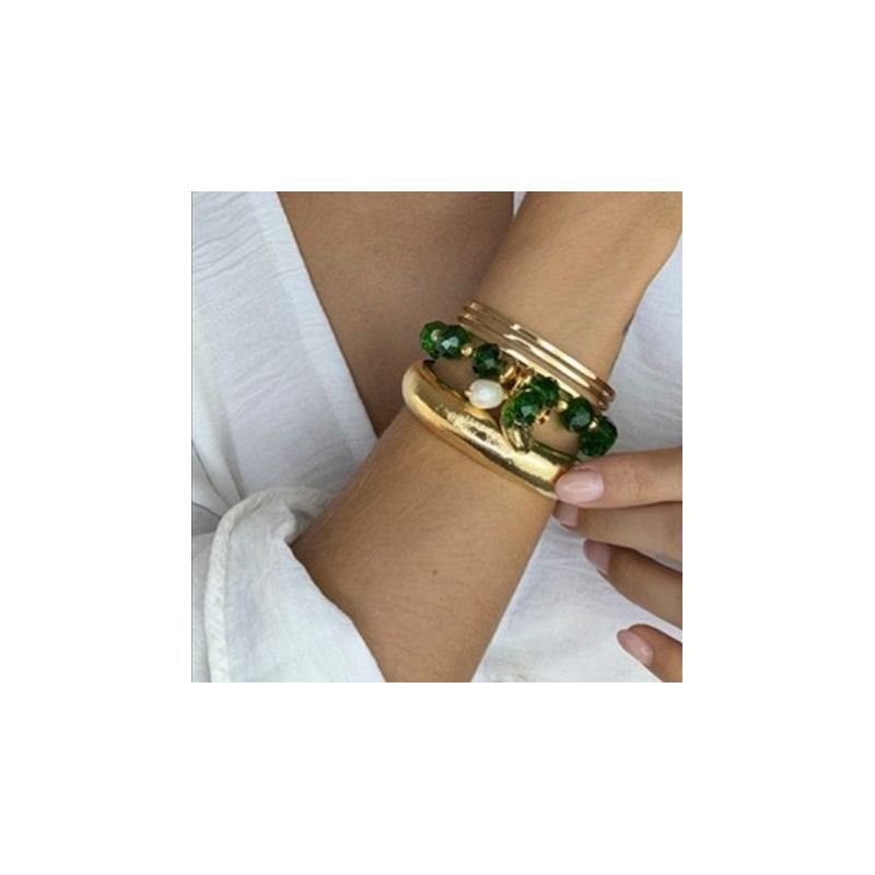 PULSEIRA CRISTAL NO SILICONE COM PINGENTES